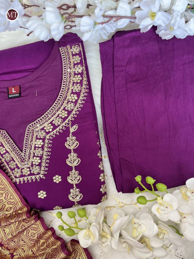 MT Chanderi Silk Designer Kurti With Bottom Dupatta Wholesale Shop In Surat